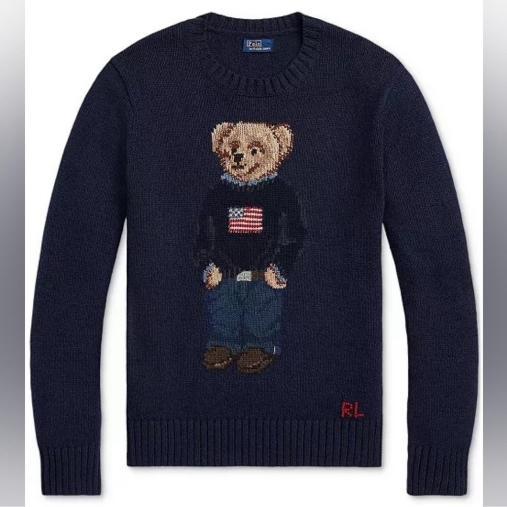 Ralph Lauren Navy Sweater with Bear Design